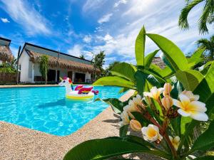 a swimming pool with a pool toy in a house at Anaiah Garden Resort in Moalboal +6 photos