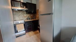 a kitchen with a refrigerator and a stove at Studio Suite 11 in Ocho Rios