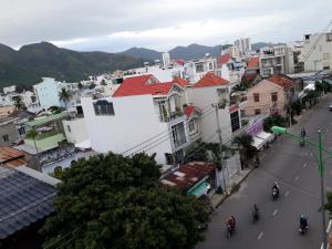 an aerial view of a city with buildings at Blue Sea Hotel 2 in Nha Trang