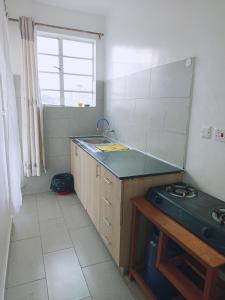 a kitchen with a sink and a stove in it at Kitengela prime suites in Kitengela 