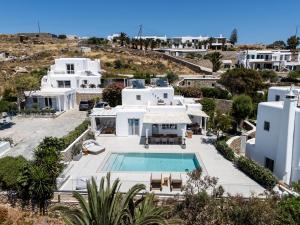 an aerial view of a villa with a swimming pool at myMykonos Villa I in Platis Gialos