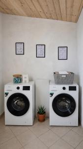 two washing machines sitting next to each other in a room at Locanda Adele in Parghelia