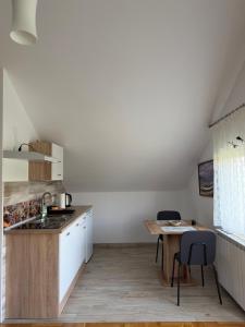 a kitchen with a sink and a table with chairs at Mare in Generalski Stol