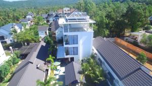 an aerial view of a white house at Villa Caribe in Phú Quốc
