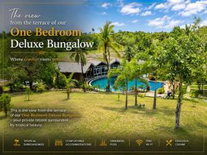 a flyer for a one bedroom deluxe bangalore resort at Annabel's Resort in Ferrol