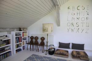 a living room with a couch and a table at Cross Country Farm in Prod