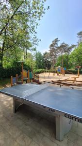 a ping pong table in front of a playground at Bungalow type Korhoen 4p in Otterlo