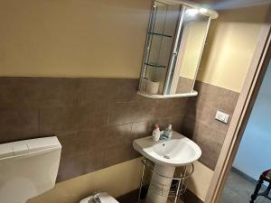 ein Badezimmer mit Waschbecken, Spiegel und Toilette in der Unterkunft Mavipagi 2 in Verona + 67 Fotos