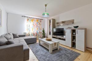 a living room with a couch and a tv at Tri breze Vodanj in Vodanj