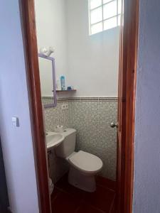 ein Badezimmer mit Toilette und Waschbecken in der Unterkunft FlorCactus in Níjar