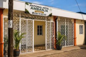 a building with a sign that reads national hotel amarna at Hotel National Ambanja in Ambanja