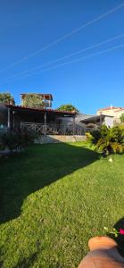a house with a green yard with a building at Home Dimitra in Grammatikiánoi