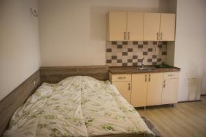 a small room with a bed and a sink at Stara Charshija - Old Bazaar in Bitola