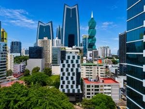 a view of a city skyline with tall buildings at Hotel Mio Panamá in Panama City