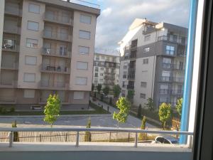 a view from a window of an apartment building at Orges Apartament in Struga