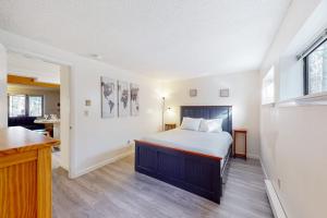 a bedroom with a bed and a desk in it at Rome Retreat in Waterville Valley