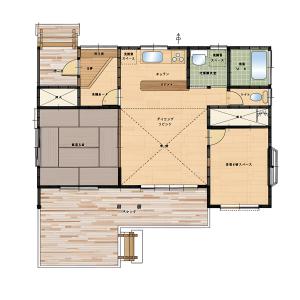 a floor plan of a house at 北軽井沢 SPAHA Karuizawa Forest Resort Villa YB1 in Kita-karuizawa +23 photos