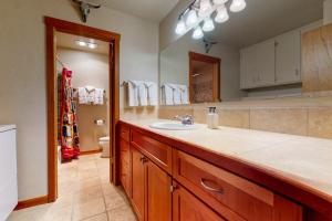 a bathroom with a sink and a mirror at 1123 Indian Paintbrush in Wilson +35 photos