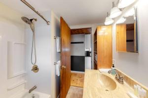 a bathroom with a sink and a shower at Kamp Kota in Belgrade +61 photos
