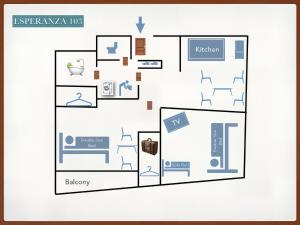 a floor plan of an apartment with the scheme of a pharmacy at ESPERANZA103 広い綺麗快適高速WiFi in Tokyo