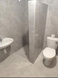 a bathroom with a toilet and a sink at A Great Guest House Grootfontein in Groutfontein