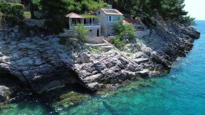 a house on a cliff next to the water at Jube vacation in Žrnovo