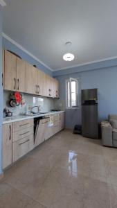 a large kitchen with a sink and a refrigerator at Sophi's Dream Apartment in Lalzit Bay +11 photos