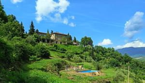 a house on the side of a hill with a pool at Ca' Vamperti in Cigliano