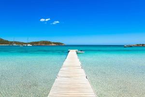 a wooden pier stretches into the blue water at L'Aiglon Bylitis in Porto-Vecchio +69 photos