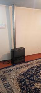 a television sitting in a room with a rug at Памирский дом in Khorog
