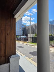 a pole on the side of a street with a building at Shore Getaway 2 in Atlantic City