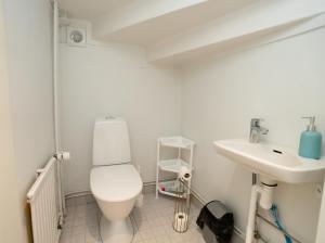 a bathroom with a toilet and a sink at Majatalo Mäntän Kuusela in Mänttä +58 photos