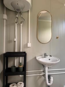 a bathroom with a sink and a mirror at Piva Chill in Plužine