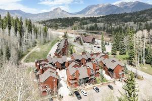 an aerial view of a lodge in the mountains at Silverpick #303 - River Rock Retreat in Durango