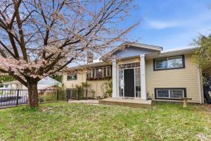 a house with a tree in the yard at Bright Coquitlam Home & Spacious Backyard in Coquitlam