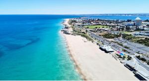 an aerial view of a beach and the ocean at Private Coastal Sanctuary Beachside Escape in Bunbury