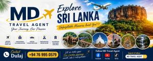 an advertisement for sri lanka airlines with a picture of a mountain at M D Travel Agent in Dambulla