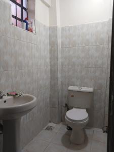 a bathroom with a toilet and a sink at Limuru stays in Ngecha