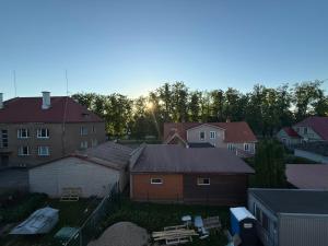 an overhead view of a city with houses and trees at Stay in Old Town in Võru