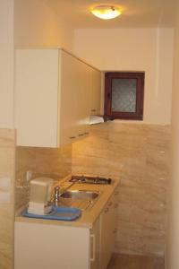 a kitchen with a sink and a counter top at Apartments Marko in Vrsi