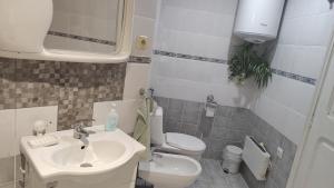 a bathroom with a sink and a toilet at Villa Toni in Varna City