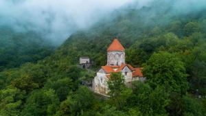 an old building in the middle of a forest at Tapan in Berd