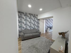 a living room with a couch and a rug at Sopianae Apartments in Pécs +13 photos