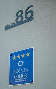 a blue sign with stars on a wall at Northern Croatia Accessible Luxury Villa in Cestica