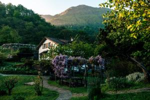 a house with a view of a mountain at Hotel Sass da Grüm in Vairano