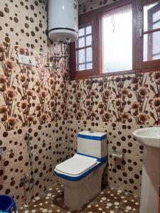 a bathroom with a toilet and a sink at Dal frozen in Srinagar