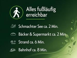 a sign for a restaurant with a man and a plant at Appartementhaus Gutenberg - Ruhig & zentral in Binz - Parkplatz kostenlos - 6 Min zum Ostseestrand in Binz