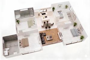eine Darstellung des Grundrisses eines Hauses in der Unterkunft Zen Luxury Villa, Rooftop BBQ, Resort Pool & Kids Zone in Rawai Beach + 70 Fotos