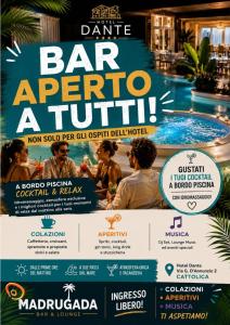a flyer for a bar expo with a pool at Hotel Dante in Cattolica