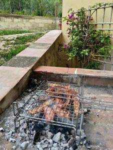 a grill with a bunch of meat on it at Casa La Pigna in Lucito